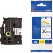 Cinta Brother TZES261 Laminada Súper Adhesiva Texto Negro Fondo Blanco 36mmx8m