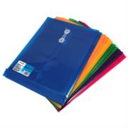 Sobre Barrilito Plástico con Hilo Carta Vertical Colores Surtidos Paq C/12 Pzas