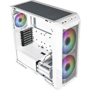 Gabinete Gamer Cooler Master MasterBox HAF 500 Media Torre ITX mATX ATX 4xFan RGB Cristal Templado Blanco