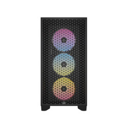 Gabinete Gamer Corsair 3000D RGB AirFlow Media Torre ATX mATX ITX Cristal Templado 3xFan RGB Negro Sin Fuente