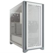 Gabinete Gamer Corsair 4000D AirFlow Media Torre ATX mATX ITX Cristal Templado 2xFan Blanco Sin Fuente