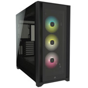 Gabinete Corsair ICUE 5000X RGB Media Torre EATX ATX mATX ITX Cristal Templado Color Negro 3xFan RGB Sin Fuente
