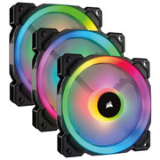 Ventilador para Gabinete Corsair LL120 RGB 120mm Dual Light LED RGB 600-1500RPM Negro Kit 3 piezas