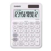 Calculadora de Escritorio Casio MS-20UC de 12 digitos blanca calculo de impuestos y de tiempo doble alimentacion