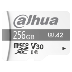 Memoria Micro SD DAHUA 256GB  Velocidad Lectura-Escritura 100/80MB para Videovigilancia UHS-I C10/ U3/V30/A2