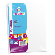 Papel opalina blanca Eurocolors tamaño carta 125 g paquete con 100 hojas