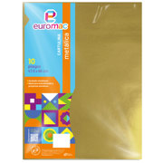 Cartulina Metalica Euromac Oro 47.5 X 66 cms Bolsa c/10 hojas