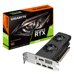 Tarjeta de Video Gigabyte GeForce RTX3050 OC 6GB Low Profile Dual Fan GDDR6 PCIe 4.0 96 bits 2xHDMI 2xDP