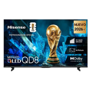 Pantalla Hisense 65in 4K UHD/VIDAA U9.5 Mini-LED Quantum Dot y AIPQ contraste con 160 zonas de atenuación y Dolby Atmos