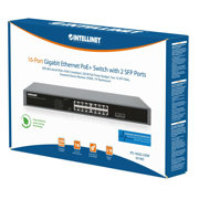 PoE Switch Intellinet GB 16 ptos 19 30W/pto 250W 2  SFP Ports