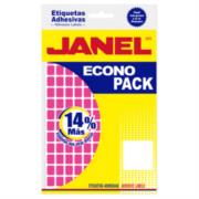 Etiquetas Adhesivas Janel Econopack No 4 Rosa 8mm x 20mm C/1008 Etiquetas por Sobre