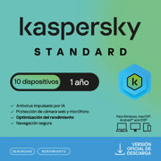Licencia Antivirus ESD Kaspersky Standard 1 Año 10 Dispositivos