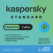 Licencia Antivirus ESD Kaspersky Standard 2 Años 5 Dispositivos
