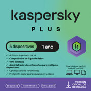 Licencia Antivirus ESD Kaspersky Plus 1 Año 5 Dispositivos 3 Cuentas KPM
