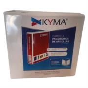 Carpeta Panorámica Kyma de Vinil Tamaño Carta 3" Aro en "D" Blanca