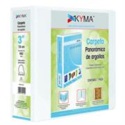 Carpeta Panorámica Kyma de Vinil Tamaño Carta 3" Aro en "O" Blanca