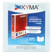 Carpeta Panorámica Kyma de Vinil Tamaño Carta 1 1/2" Aro en "D" Blanca