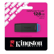 Memoria USB Kingston DataTraveler Exodia 128GB USB-A 3.0 Lectura 100MB/s Escritura 20MB/s Negro/Azul