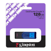 Memoria USB Kingston Datatraveler Exodia S 128GB 3.0 GEN 1 Tapa Giratoria Azul