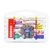 Marcador de acrílico Kores doble punta bala y pincelín estuche c/12 colores