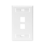 Placa Leviton quickport sencilla con ventanillas de identificacion 2 puertos blanco