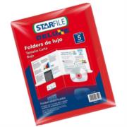 FOLDER STARFILE DELUXE ROJO CARTA 24X30 C/5PZA
