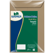 Sobre bolsa kraft Mapasa tamaño oficio de 24 × 36 cm 90 g con pegado central paquete con 50 sobres