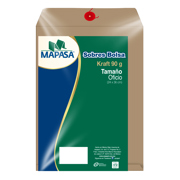 Sobre bolsa kraft Mapasa tamaño oficio con rondana de 24 × 36 cm paquete con 25 sobres