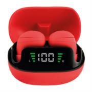 Audífonos Inalámbricos Perfect Choice TWS Mini Tiny Beats con Indicador de Carga Color Rojo