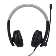 Audífonos Perfect Choice Profesional USB con Micrófono Cable 1.8m Negro con Gris