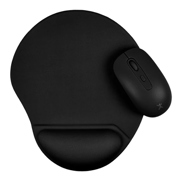 Kit Perfect Choice Mouse Inalámbrico Ergonómico 1600 dpi y Mousepad Bonet Color Negro