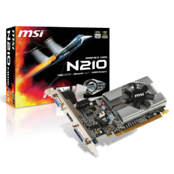Tarjeta de Video GeForce MSI N210 1GB Single Fan DDR3 PCIe 2.0 64 bits 1xHDMI 1xD-Sub 1-DVI