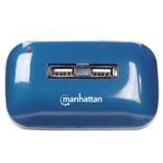 Hub Manhattan USB Alta Velocidad 2.0 Alimentación Dual 7 Puertos Color Azul