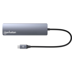 Estacion Docking Manhattan USB-C con lector de tarjetas