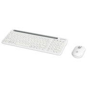 Teclado y Mouse Optico Inalambrico Manhattan 2.4G y Bluetooth Blanco Combo Tecla Tijera