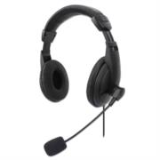 Audífonos Manhattan Estéreo USB Micrófono Ajustable Control Integrado Color Negro