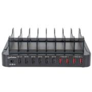 Estación de Carga Manhattan USB 10 Puertos Carga Rápida Color Negro