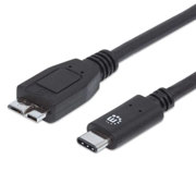 Cable Manhattan USB-C V3.1 C-Micro B 1m Color Negro