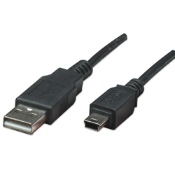 Cable Manhattan USB V2.0 A-Mini B 0.9M Negro