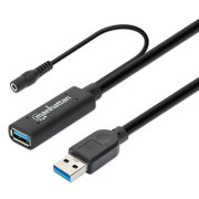 Cable de Extensión Manhattan USB 3.0 Tipo A Macho a Hembra 15m 5Gbps Negro