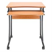 Escritorio Manhattan Compacto con Ruedas Bandeja Deslizable para Teclado Color Café Claro