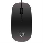 Mouse Manhattan Económico Óptico Silueta USB 1000 ppp Color Negro
