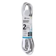 Extension Electrica Nextep para Casa/Oficina 16 AWG 2m Clavija Plana Blanca