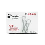 Clip Nextep Estándar Niquelado #1 32mm C/10 100 Clips c/u