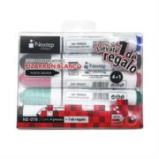 Marcadores Nextep para Pizarrón Blanco Juego 4 Colores Punta Gruesa Cincel 4mm