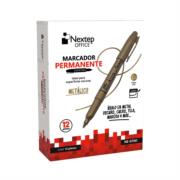 Marcador Nextep Permanente Punta Fina 2mm Oro C/12