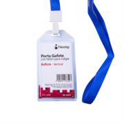 Porta Gafete Plastico Flexible Vertical Nextep 6x9cm con Liston para Colgar C/12