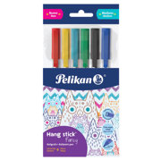 Boligrafo Pelikan Hang Stick Fancy Punto Medio 1.0MM C/ 6 Colores Surtidos