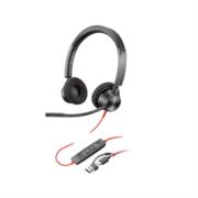 Poly Blackwire 3320 Auriculares estereo USB-C con certificacionde Microsoft Teams + adaptador USB-C/A