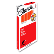 Marcador Permanente Sharpie Punto Fino Naranja C/6 Pzas